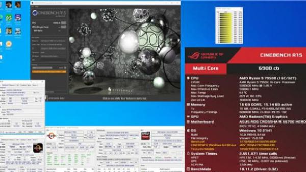 AMD R9 7950X 跑分刷新世界纪录，普通水冷散热下稳定全核5.5GHz